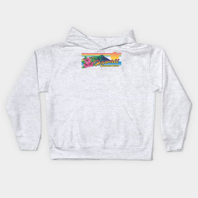 Hawaii Diamond Head Kids Hoodie by GrumpyDog